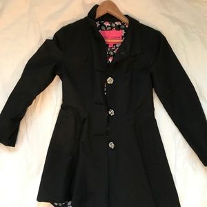 Betsey Johnson Black Trench Coat